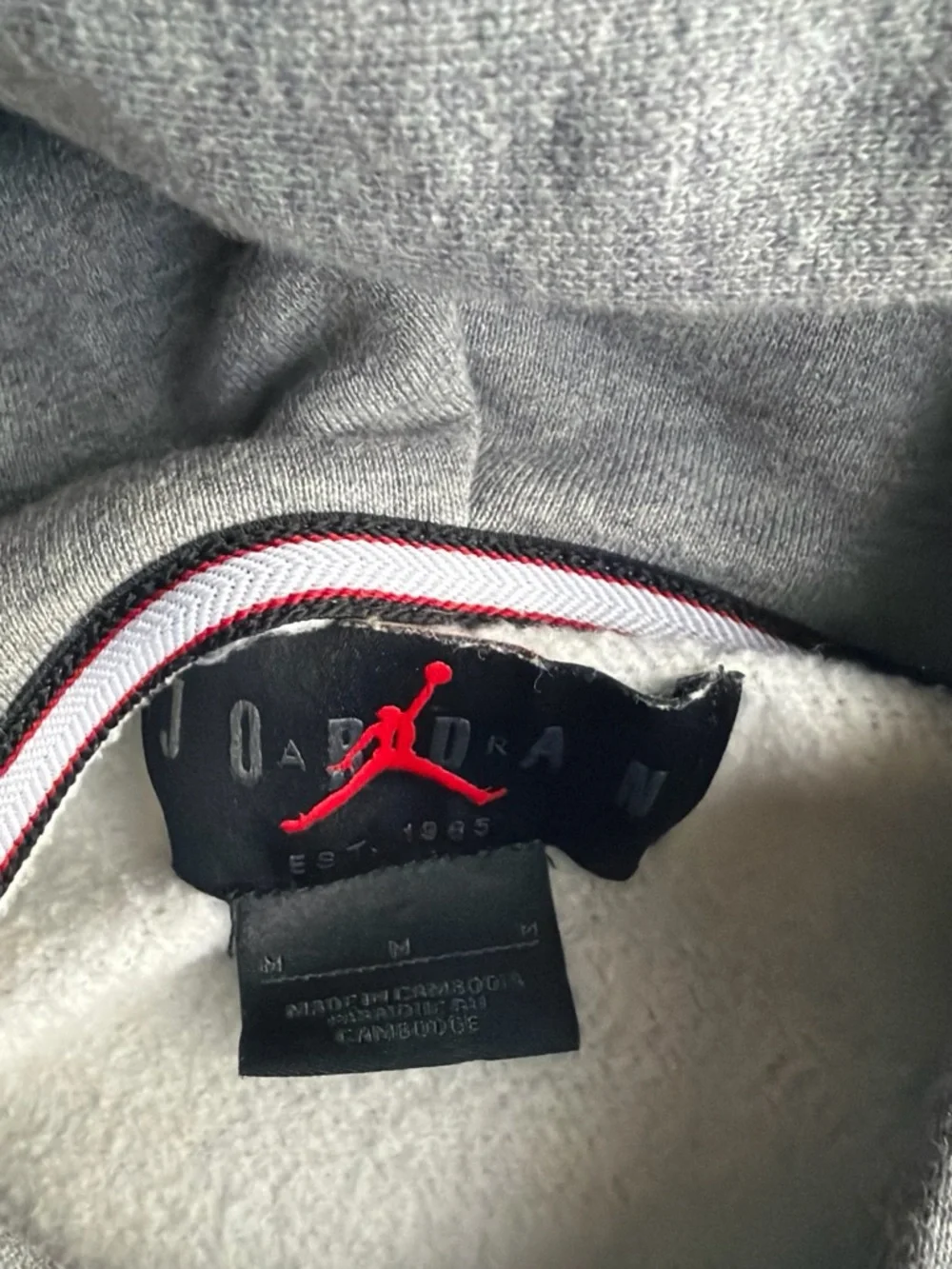 Jordan Men's Grey Pullover Hoodie with Jumpman Patch